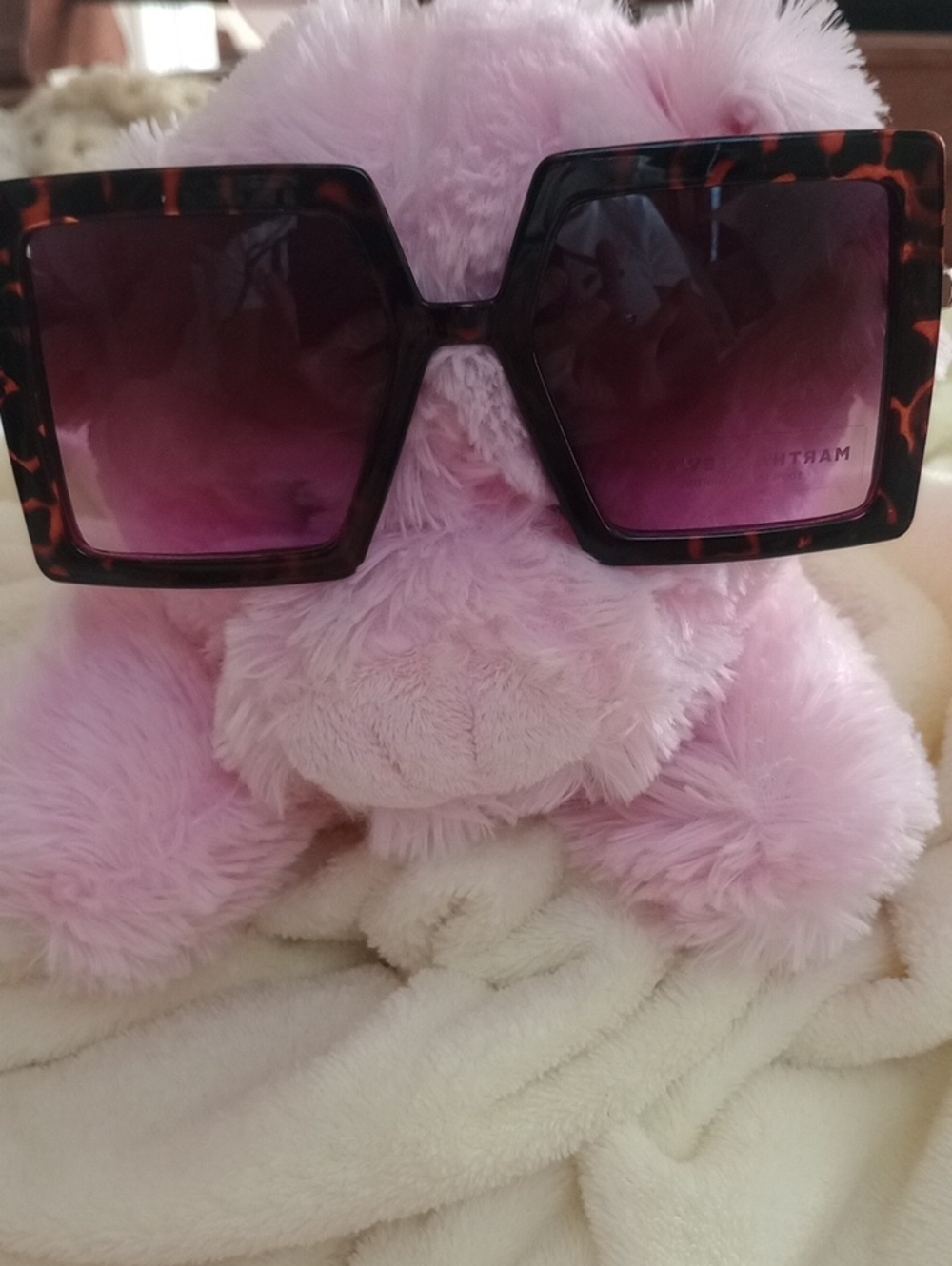 NWT MARTHA STEWART Oversized Square Tortoiseshell Sunglasses w/ Gradient Lenses